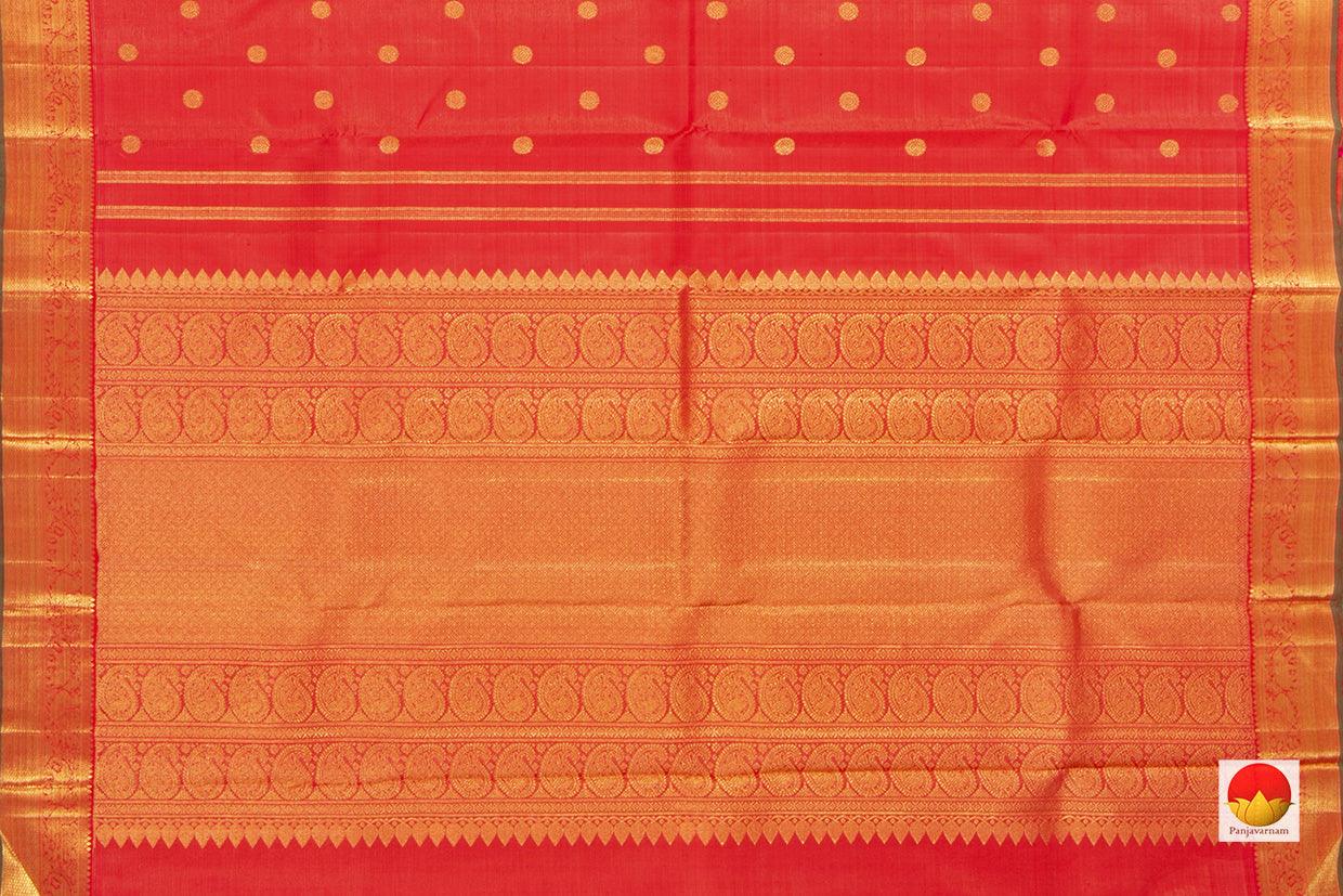 Red Kanchipuram Vairaoosi Silk Saree With Medium Border Handwoven Pure Silk For Wedding Wear PV NYC 1068 - Silk Sari - Panjavarnam PV NYC 1068