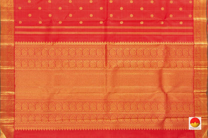 Red Kanchipuram Vairaoosi Silk Saree With Medium Border Handwoven Pure Silk For Wedding Wear PV NYC 1068 - Silk Sari - Panjavarnam PV NYC 1068