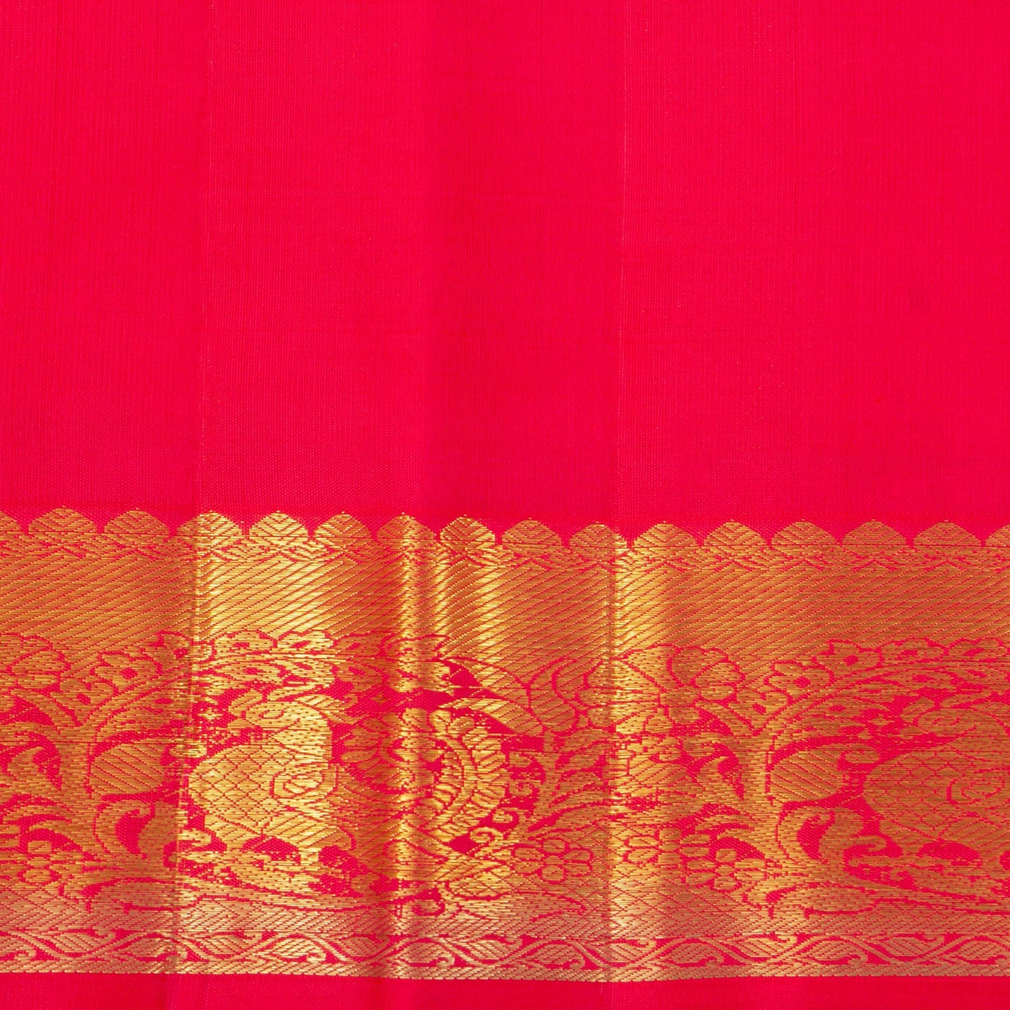 Red Kanjivaram Silk Saree With Zari Border For Wedding Wear PV NYC 1226 - Silk Sari - Panjavarnam PV NYC 1226