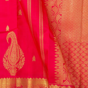 Red Kanjivaram Silk Saree With Zari Border For Wedding Wear PV NYC 1226 - Silk Sari - Panjavarnam PV NYC 1226