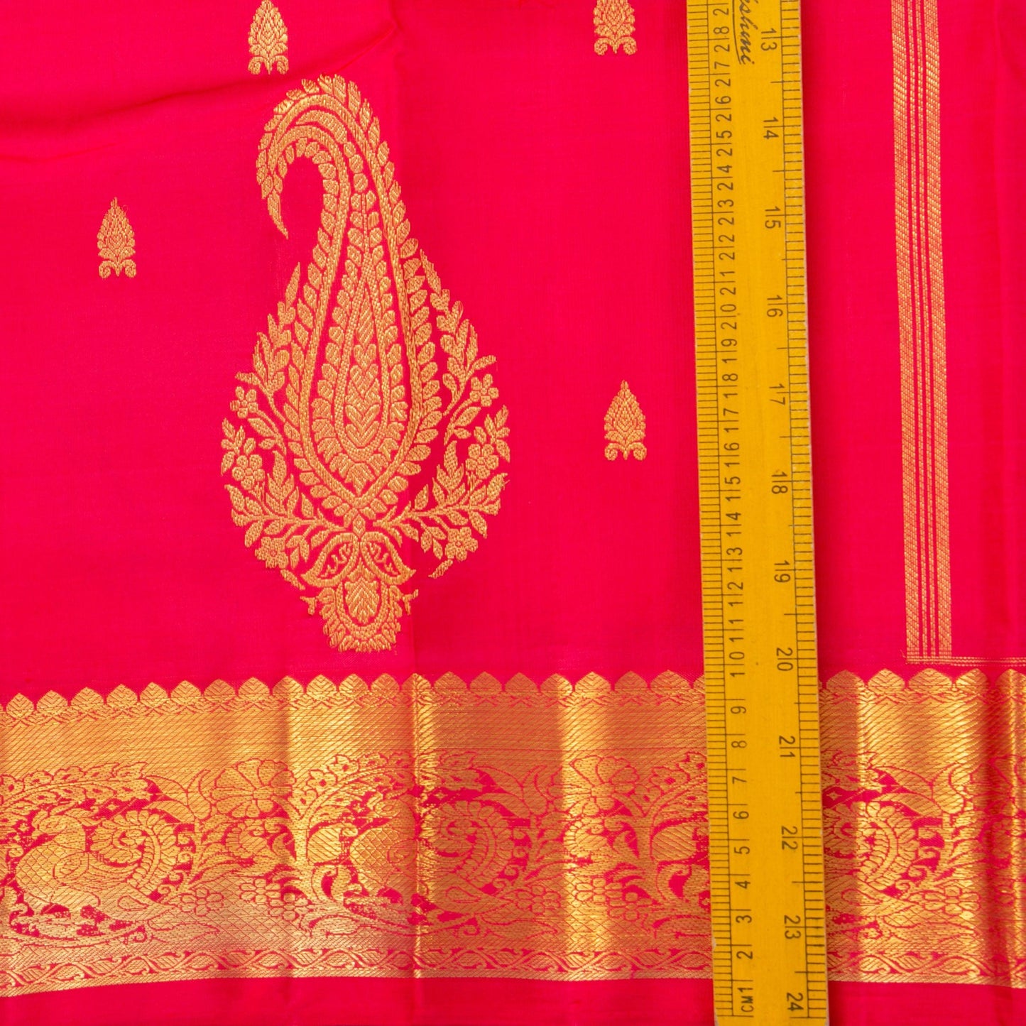 Red Kanjivaram Silk Saree With Zari Border For Wedding Wear PV NYC 1226 - Silk Sari - Panjavarnam PV NYC 1226
