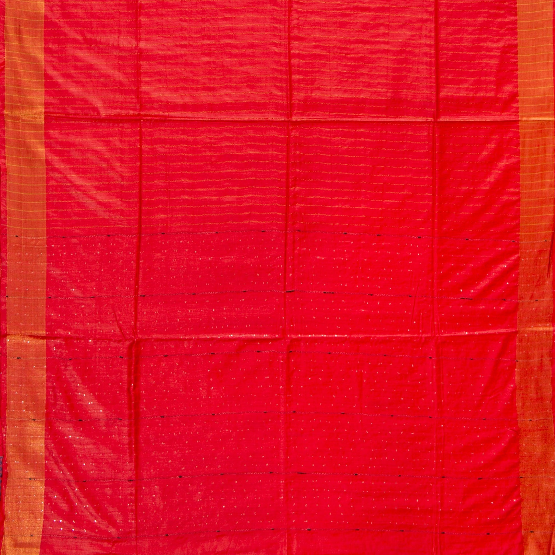 Red Tussar Silk Saree Handwoven PT 2071 - Tussar Silk - Panjavarnam PT 2071