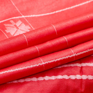 Red Tussar Silk Saree Handwoven PT 2087 - Tussar Silk - Panjavarnam PT 2087