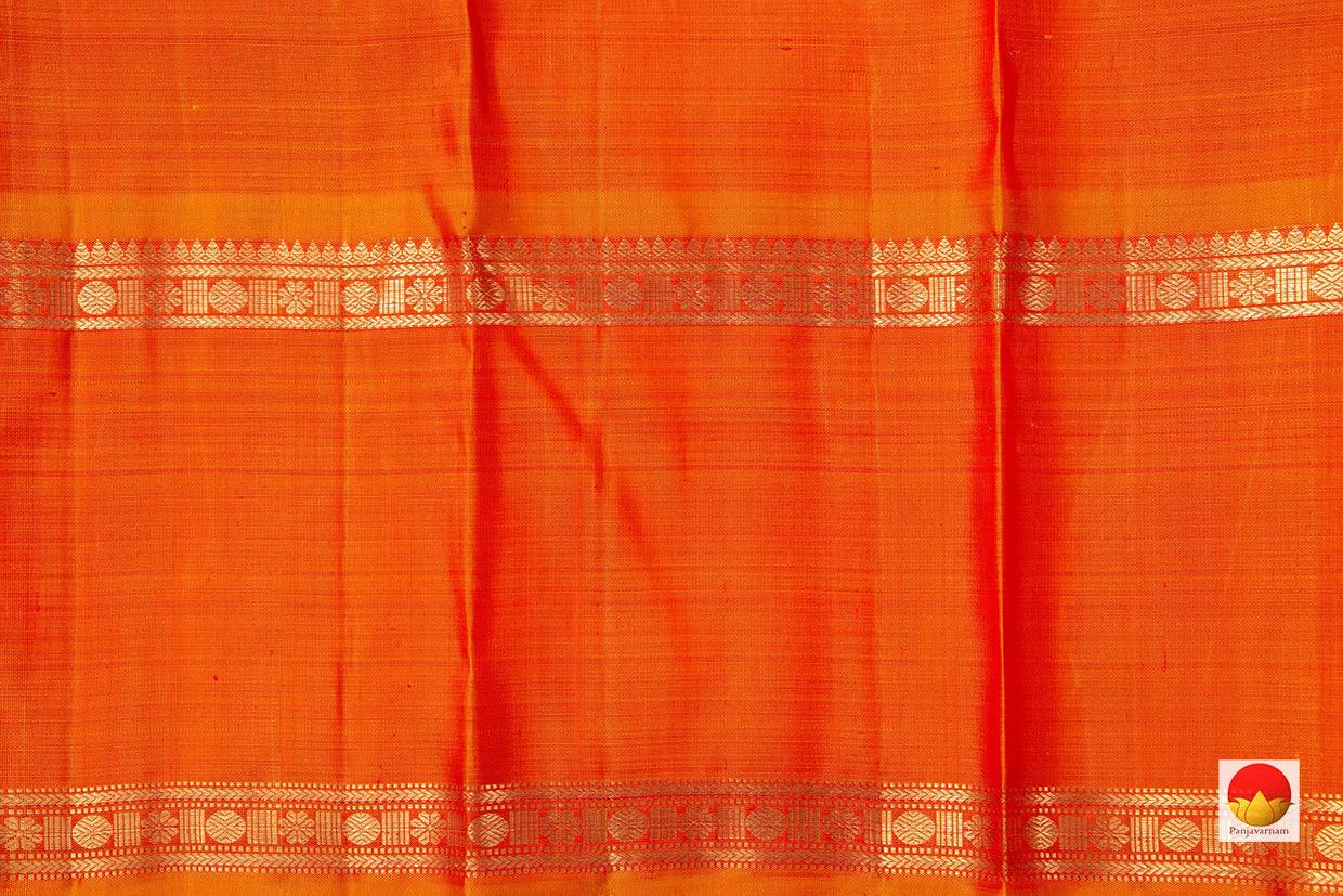 Red Vanasingaram Kanchipuram Silk Saree With Rettai Pettu Orange Border Handwoven Pure Silk Pure Zari For Wedding Wear PV NYC 951 - Silk Sari - Panjavarnam