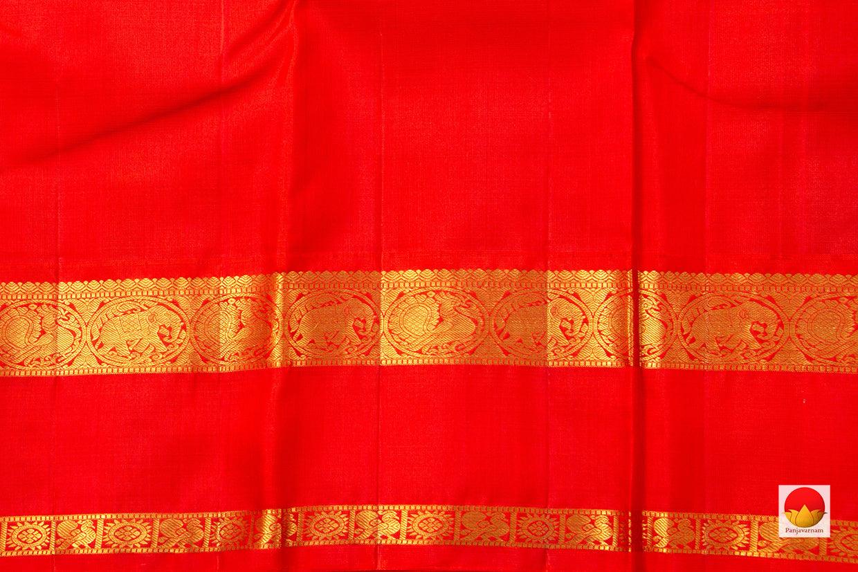 Royal Blue Kanchipuram Silk Saree With Red Korvai Border Handwoven Pure Silk Pure Zari For Wedding Wear PV NYC 945 - Silk Sari - Panjavarnam PV NYC 945