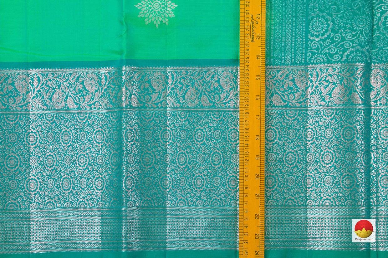 Sea Green And Blue Handwoven Soft Silk Saree Pure Silk For Festive Wear PV KU 107 - Silk Sari - Panjavarnam