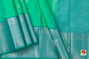 Sea Green And Blue Handwoven Soft Silk Saree Pure Silk For Festive Wear PV KU 107 - Silk Sari - Panjavarnam PV KU 107