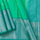 Sea Green And Blue Handwoven Soft Silk Saree Pure Silk For Festive Wear PV KU 107