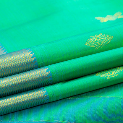 Sea Green And Blue Kanchipuram Silk Saree For Festive Wear PV NYC 1568 - Silk Sari - Panjavarnam PV NYC 1568
