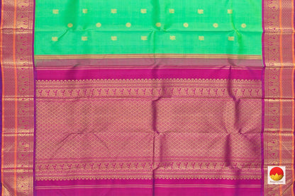 Sea Green And Magenta Kanchipuram Silk Saree With Medium Border Handwoven Pure Silk For Wedding Wear PV J 217 - Silk Sari - Panjavarnam
