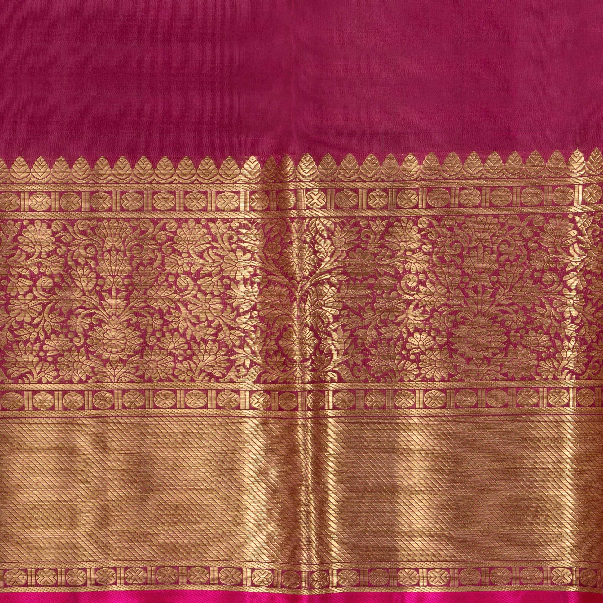 Sea Green And Maroon Kanchipuram Silk Saree With Morning Evening Border Handwoven Pure Silk For Wedding Wear PV NYC 1120 - Silk Sari - Panjavarnam PV NYC 1120