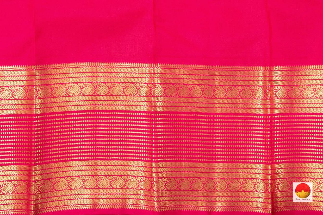 Sea Green And Pink Kanchipuram Silk Saree With Medium Border Handwoven Pure Silk For Wedding Wear PV NYC 1069 - Silk Sari - Panjavarnam PV NYC 1069