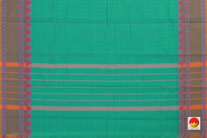Sea Green Chettinad Cotton Saree For Casual Wear PV SK CC 121 - Cotton Saree - Panjavarnam