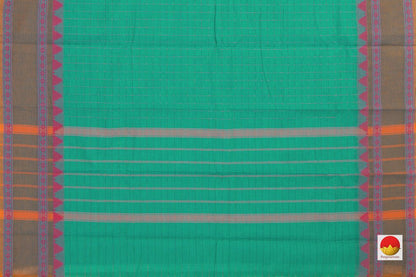 Sea Green Chettinad Cotton Saree For Casual Wear PV SK CC 121 - Cotton Saree - Panjavarnam PV SK CC 121