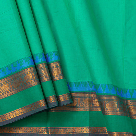 Sea Green Chettinad Cotton Saree PV SK CC 172 - Cotton Saree - Panjavarnam PV SK CC 172
