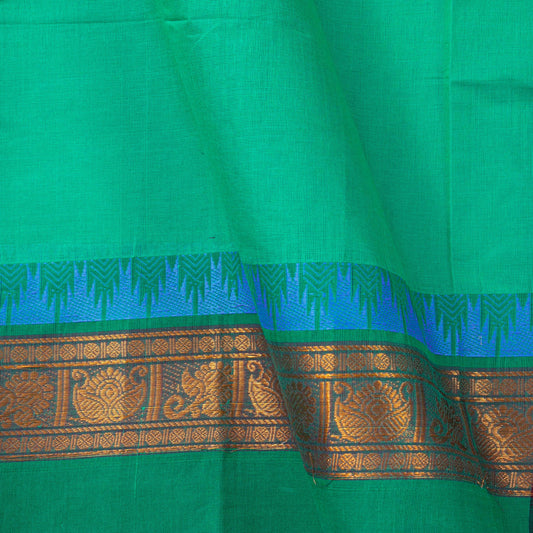 Sea Green Chettinad Cotton Saree PV SK CC 172 - Cotton Saree - Panjavarnam PV SK CC 172