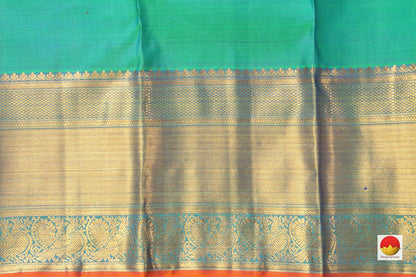 Sea Green Kanchipuram Silk Saree Handwoven Pure Silk Pure Zari For Wedding Wear PV NYC 953 - Silk Sari - Panjavarnam PV NYC 953