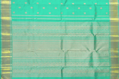 Sea Green Kanchipuram Silk Saree With Medium Border Handwoven Pure Silk For Wedding Wear PV NYC 1011 - Silk Sari - Panjavarnam