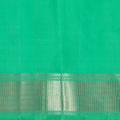 Sea Green Kanchipuram Silk Saree With Silver Zari For Party Wear PV RM 450 - Silk Sari - Panjavarnam PV RM 450