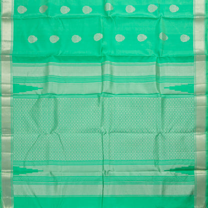 Sea Green Kanchipuram Silk Saree With Silver Zari For Party Wear PV RM 450 - Silk Sari - Panjavarnam PV RM 450