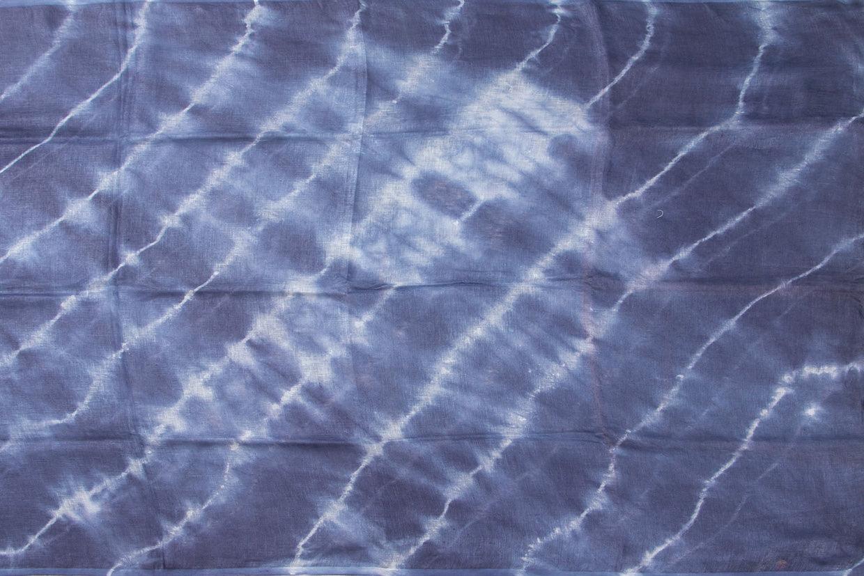 Shibori Blue Pure Linen Saree Handwoven PL 2059 - Linen Sari - Panjavarnam PL 2059