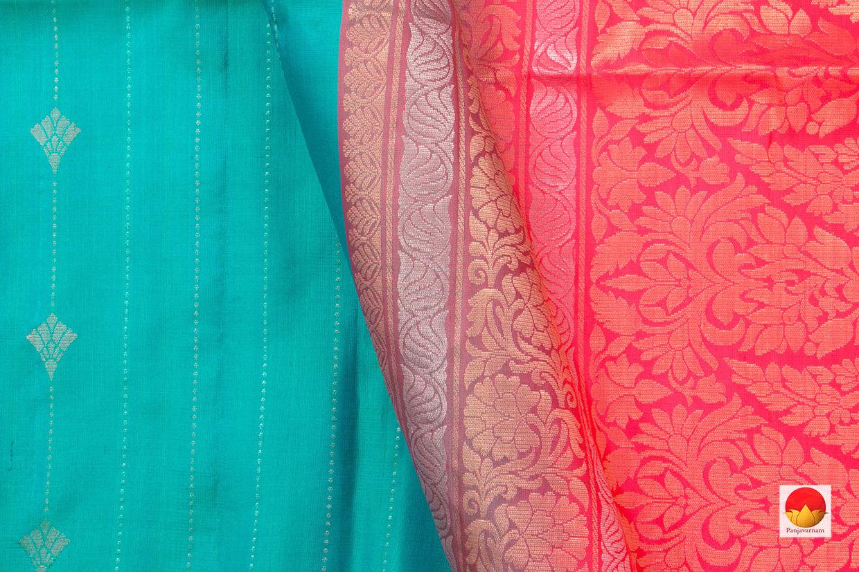 Turquoise Blue Handwoven Soft Silk Saree Pure Silk For Festive Wear PV RSP 120 - Silk Sari - Panjavarnam PV RSP 120