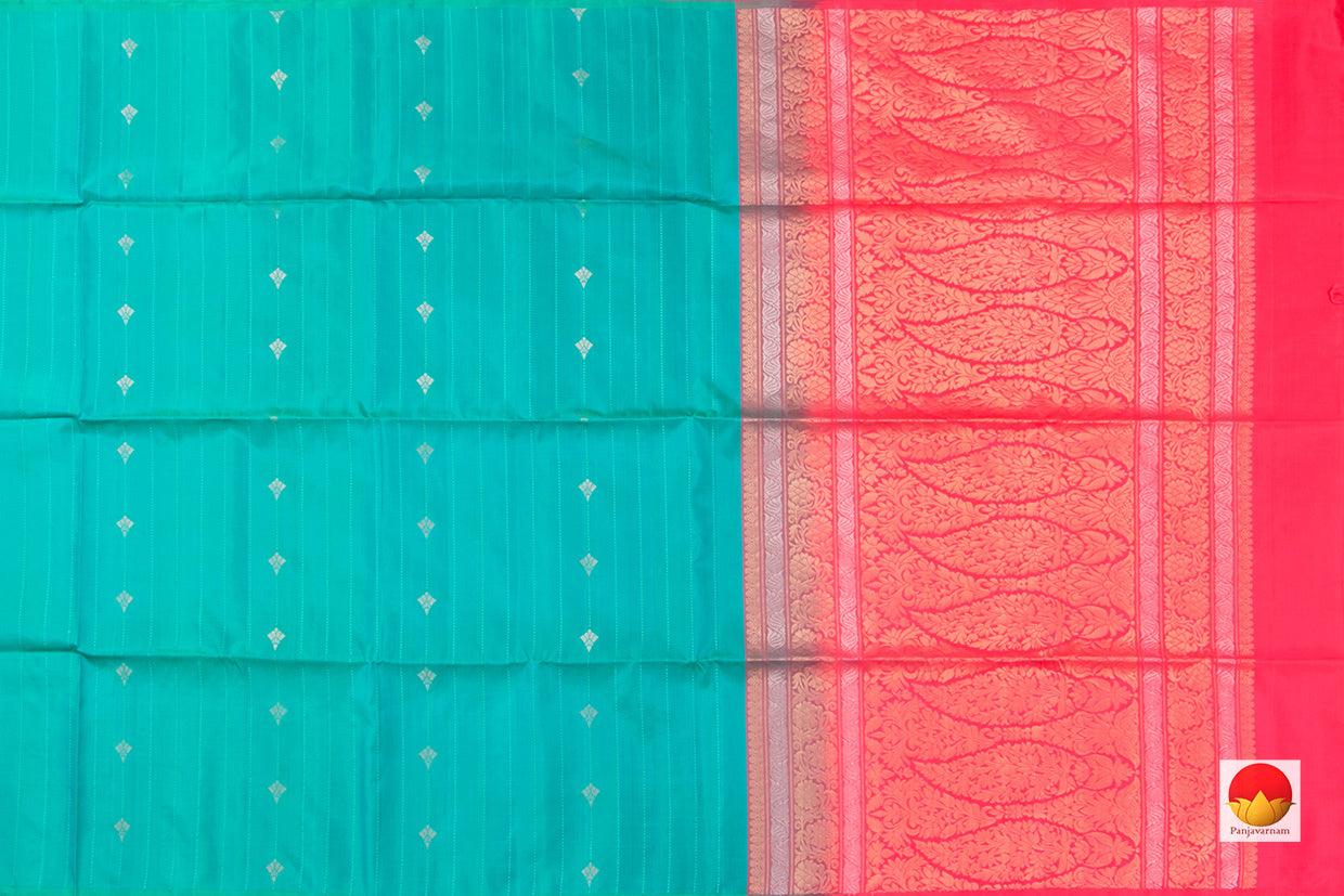 Turquoise Blue Handwoven Soft Silk Saree Pure Silk For Festive Wear PV RSP 120 - Silk Sari - Panjavarnam PV RSP 120