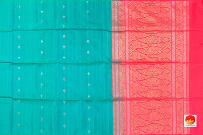 Turquoise Blue Handwoven Soft Silk Saree Pure Silk For Festive Wear PV RSP 120 - Silk Sari - Panjavarnam PV RSP 120