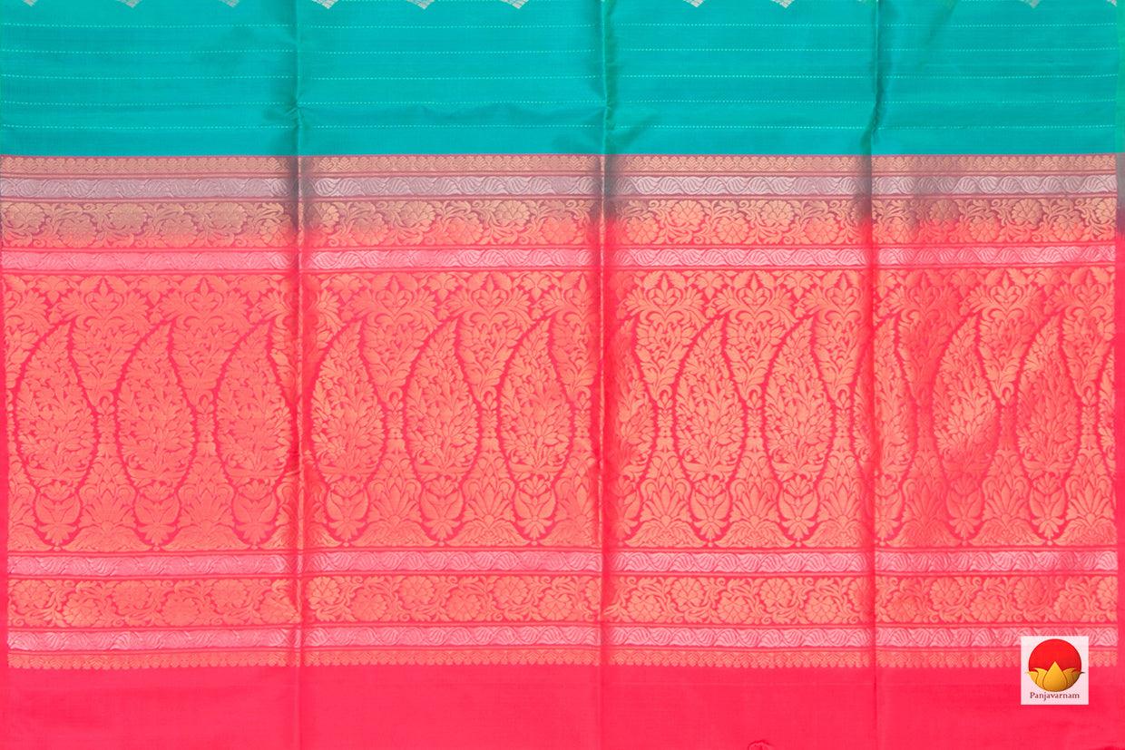 Turquoise Blue Handwoven Soft Silk Saree Pure Silk For Festive Wear PV RSP 120 - Silk Sari - Panjavarnam PV RSP 120