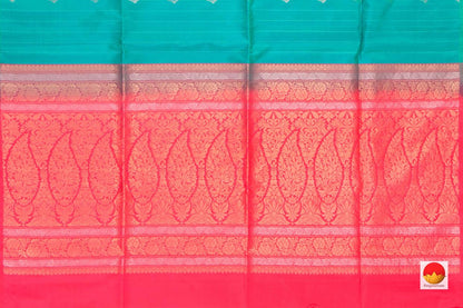 Turquoise Blue Handwoven Soft Silk Saree Pure Silk For Festive Wear PV RSP 120 - Silk Sari - Panjavarnam PV RSP 120