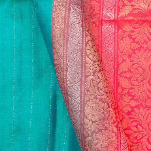 Turquoise Blue Handwoven Soft Silk Saree Pure Silk For Festive Wear PV RSP 120 - Silk Sari - Panjavarnam PV RSP 120