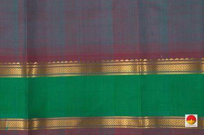 Turquoise Blue Kanchipuram Silk Saree Handwoven Pure Silk Pure Zari For Festive Wear PV NYC 887 - Silk Sari - Panjavarnam PV NYC 887