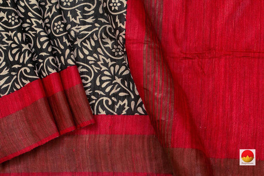 Tussar Silk Saree - Handwoven Pure Silk - PT 721 - Silk Sari - Panjavarnam