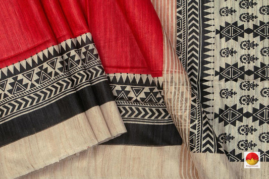 Tussar Silk Saree - Handwoven Pure Silk - PT 763 - Tussar Silk - Panjavarnam
