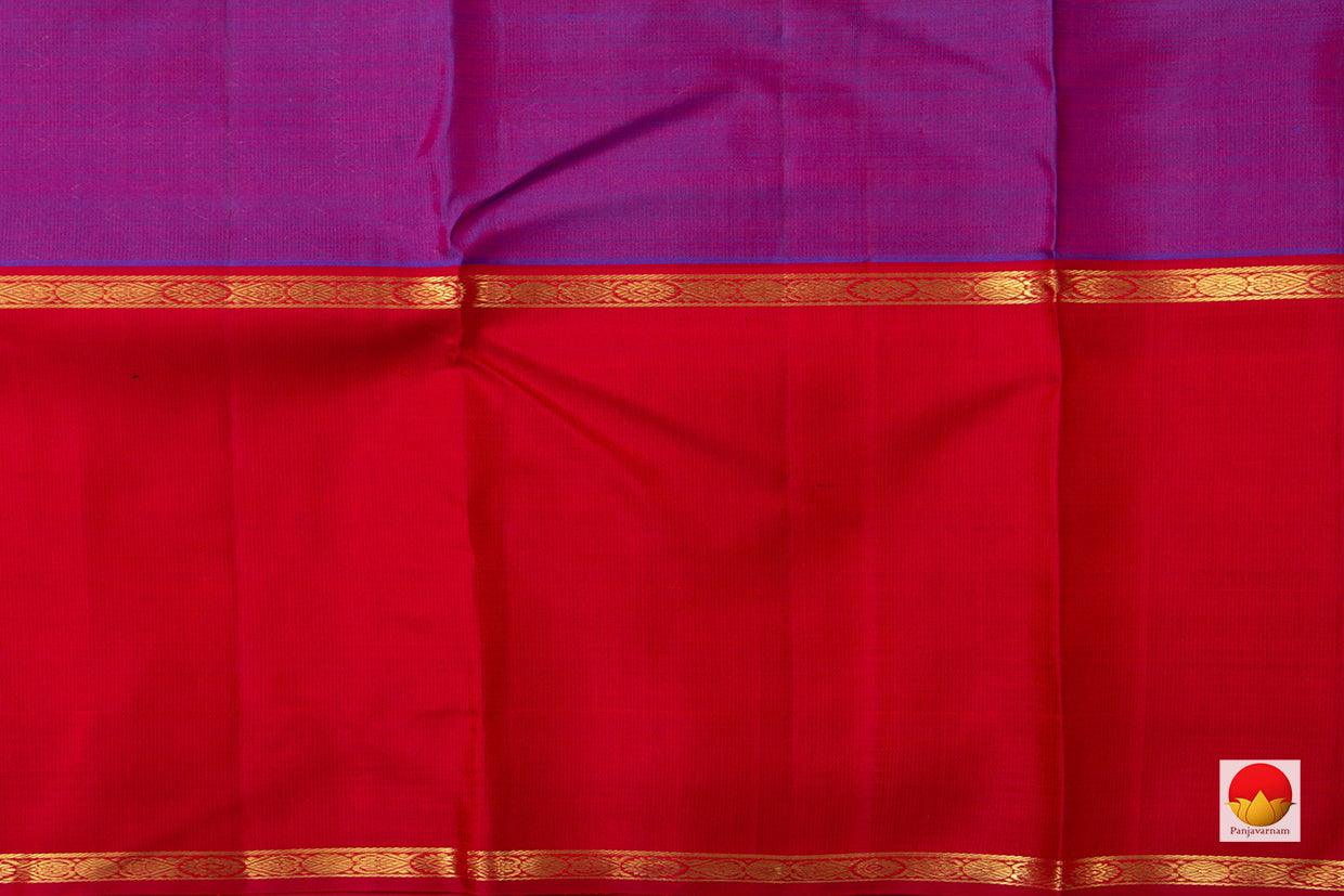Vanasingaram Kanchipuram Silk Saree in Purple With Ganga Jamuna Border Handwoven Pure Silk Pure Zari For Bridal Wear PV NYC 949 - Silk Sari - Panjavarnam