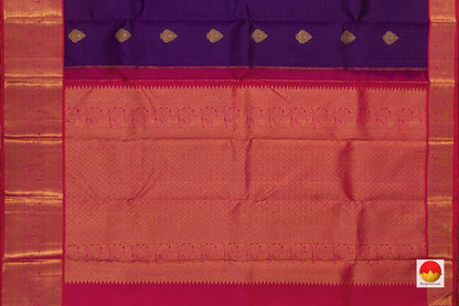 Violet And Pink Kanchipuram Silk Saree Handwoven Pure Silk Pure Zari For Wedding Wear PV NYC 711 - Silk Sari - Panjavarnam