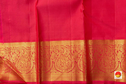 Violet And Red Kanchipuram Silk Saree Handwoven Pure Silk Pure Zari For Festive Wear PV NYC 662 - Silk Sari - Panjavarnam