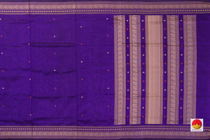 Violet Kanchi Silk Cotton Saree With Silk Thread Work Handwoven For Office Wear PV KSC 1223 - Silk Cotton - Panjavarnam