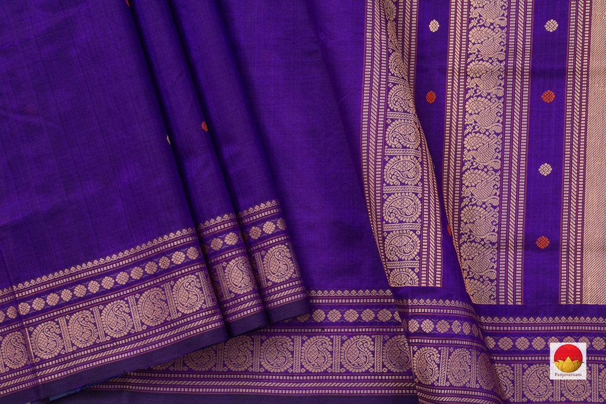 Violet Kanchi Silk Cotton Saree With Silk Thread Work Handwoven For Office Wear PV KSC 1223 - Silk Cotton - Panjavarnam PV KSC 1223