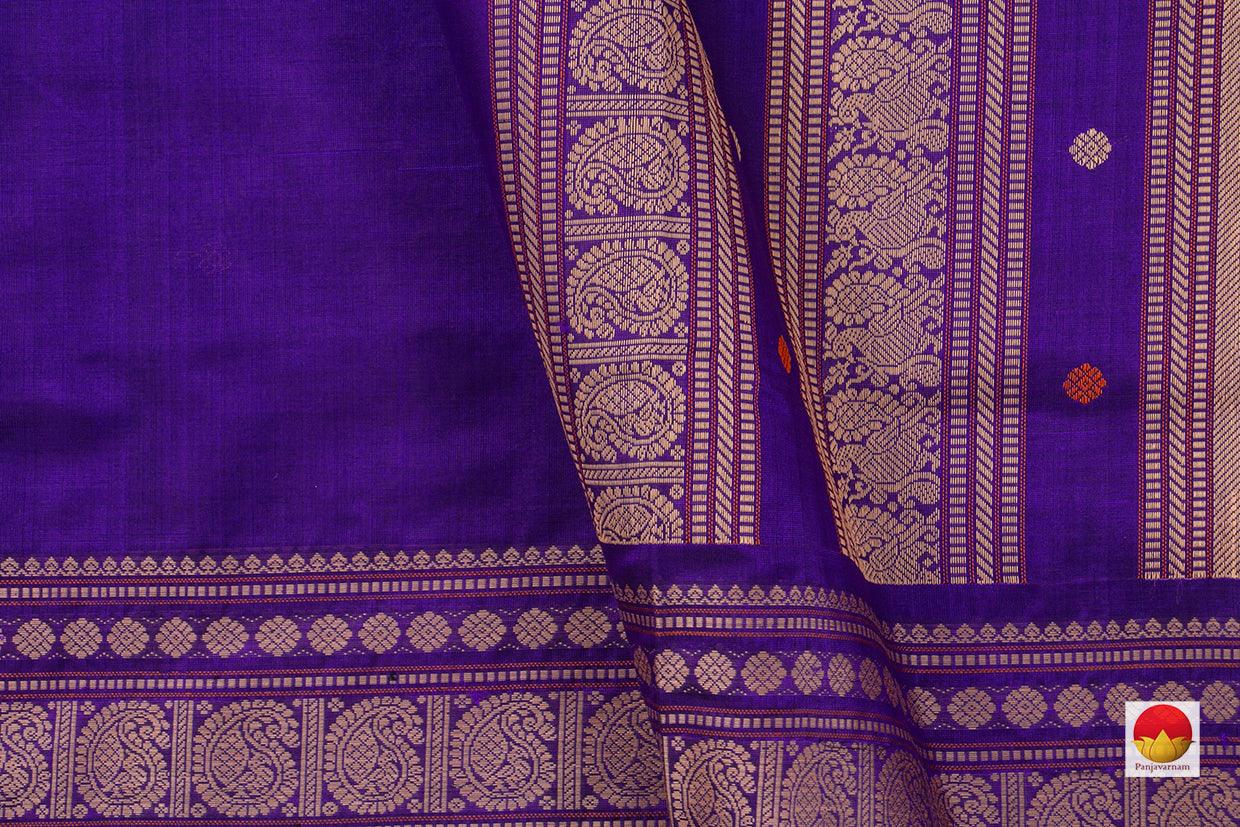 Violet Kanchi Silk Cotton Saree With Silk Thread Work Handwoven For Office Wear PV KSC 1223 - Silk Cotton - Panjavarnam PV KSC 1223