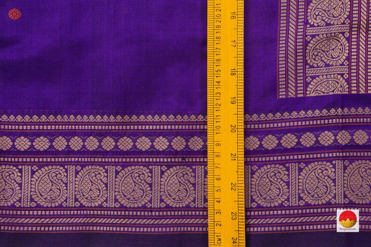 Violet Kanchi Silk Cotton Saree With Silk Thread Work Handwoven For Office Wear PV KSC 1223 - Silk Cotton - Panjavarnam PV KSC 1223