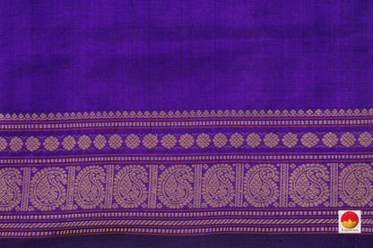 Violet Kanchi Silk Cotton Saree With Silk Thread Work Handwoven For Office Wear PV KSC 1223 - Silk Cotton - Panjavarnam PV KSC 1223