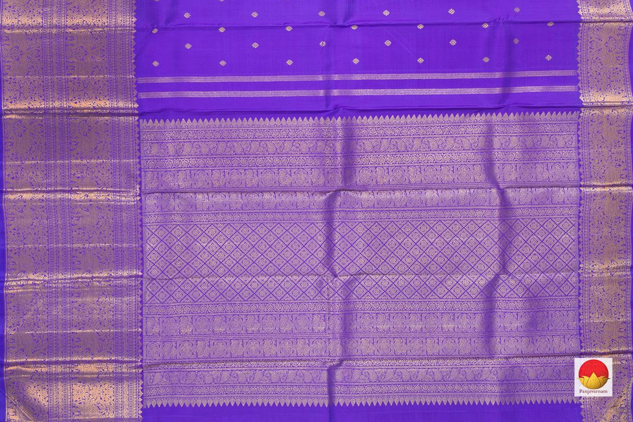 Violet Kanchipuram Silk Saree With Medium Border Handwoven Pure Silk For Wedding Wear PV NYC 1007 - Silk Sari - Panjavarnam
