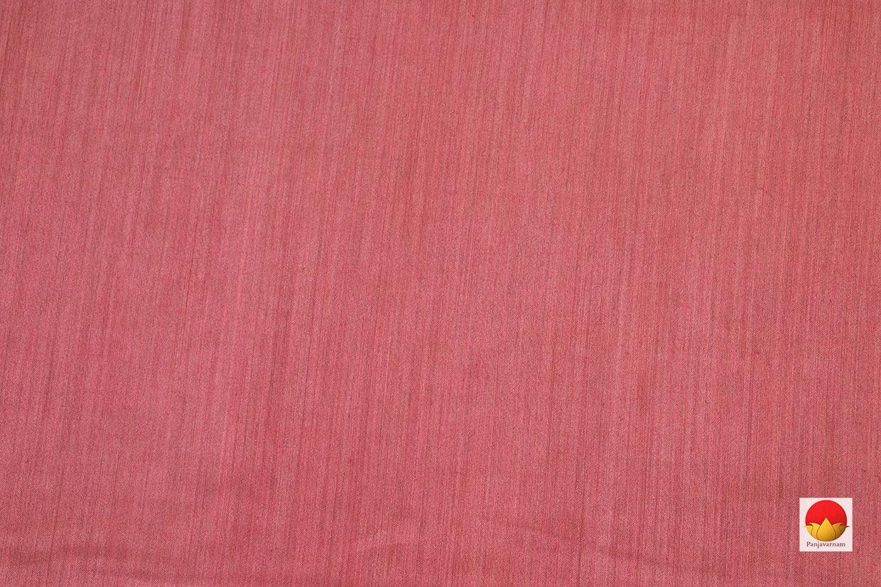 Watermelon Pink Pure Tussar Silk Saree With Embroidery Border Handwoven For Office Wear PT 756 - Tussar Silk - Panjavarnam PT 756