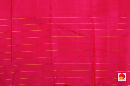 White Ganga Jamuna Temple Korvai Border Kanchipuram Silk Saree Handwoven Pure Silk Pure Zari For Festive Wear - PV J 7225 - Silk Sari - Panjavarnam