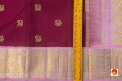 Wine And Pink Kanchipuram Silk Saree Handwoven Pure Silk Pure Zari For Wedding Wear PV NYC 790 - Silk Sari - Panjavarnam