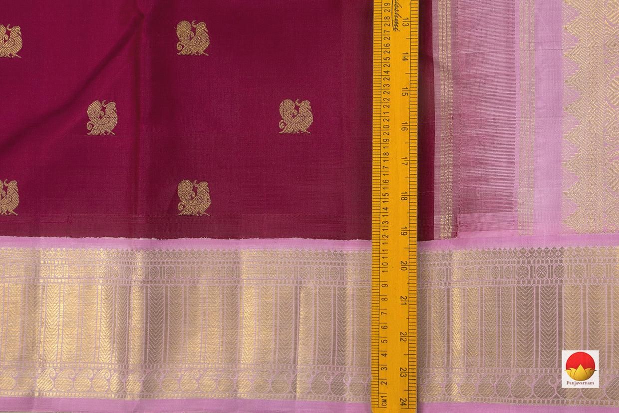 Wine And Pink Kanchipuram Silk Saree Handwoven Pure Silk Pure Zari For Wedding Wear PV NYC 790 - Silk Sari - Panjavarnam PV NYC 790