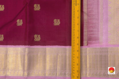 Wine And Pink Kanchipuram Silk Saree Handwoven Pure Silk Pure Zari For Wedding Wear PV NYC 790 - Silk Sari - Panjavarnam PV NYC 790