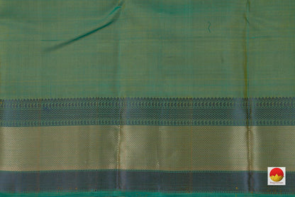 Yellow And Blue Checks Kanchipuram Silk Saree Handwoven Pure Silk No Zari For Festive Wear PV RM NZ 420 - Silk Sari - Panjavarnam PV RM NZ 420