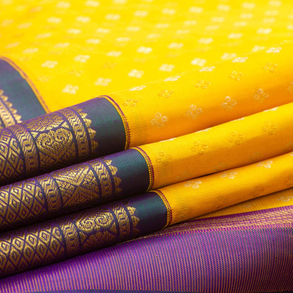 Yellow And Green Kanchipuram Silk Saree For Wedding Wear PV NYC 1396 - Silk Sari - Panjavarnam PV NYC 1396